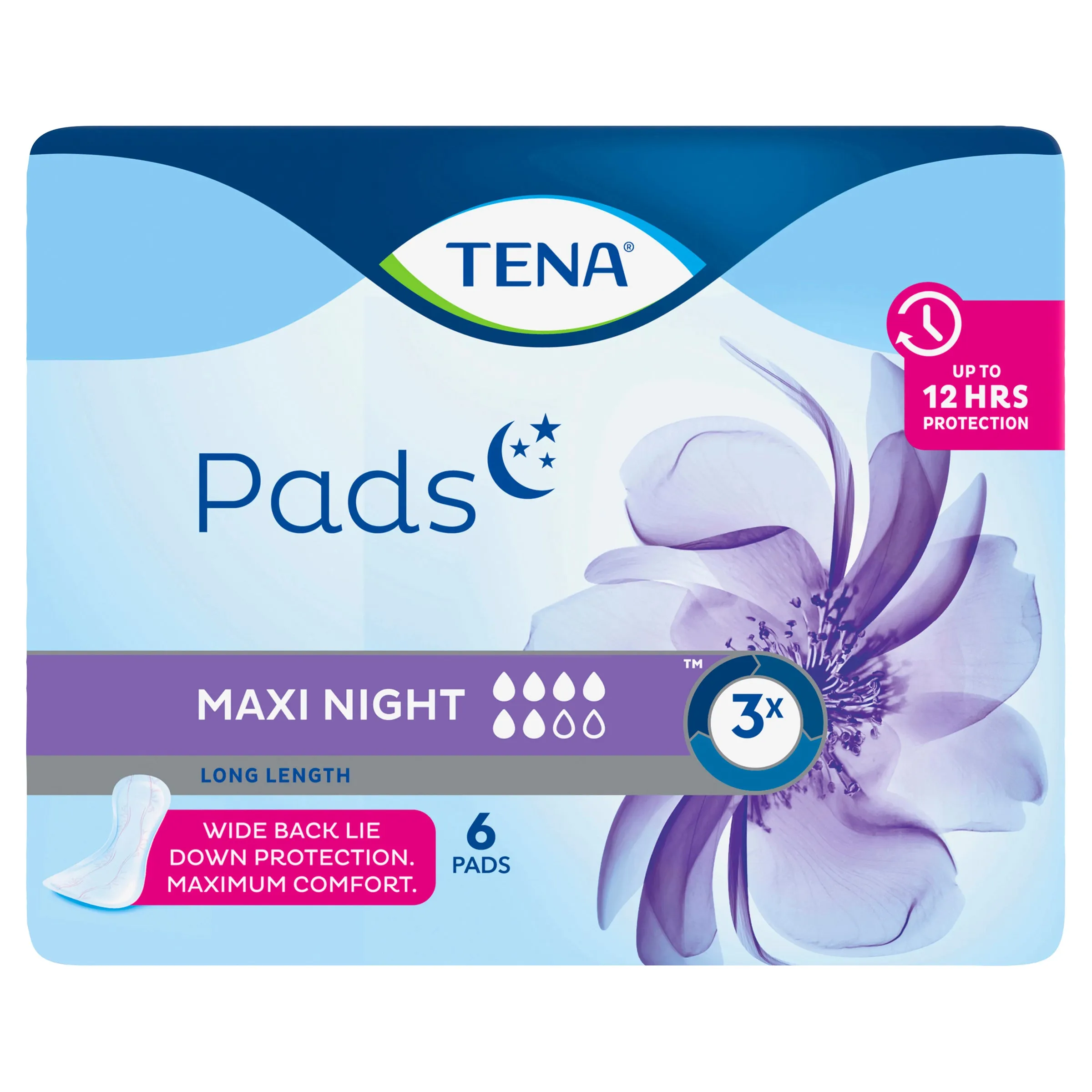 TENA Pads Maxi Night Wide Back Long Length