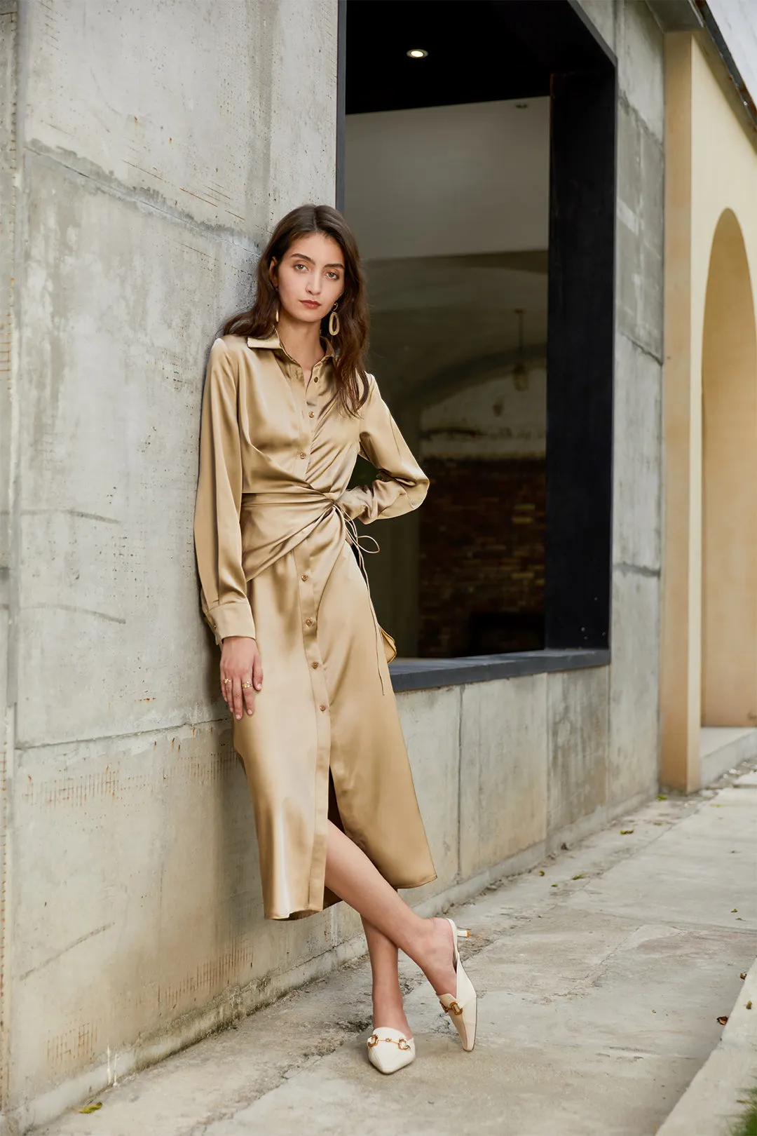 Tunic dress | Khaki dress | Holiday dress