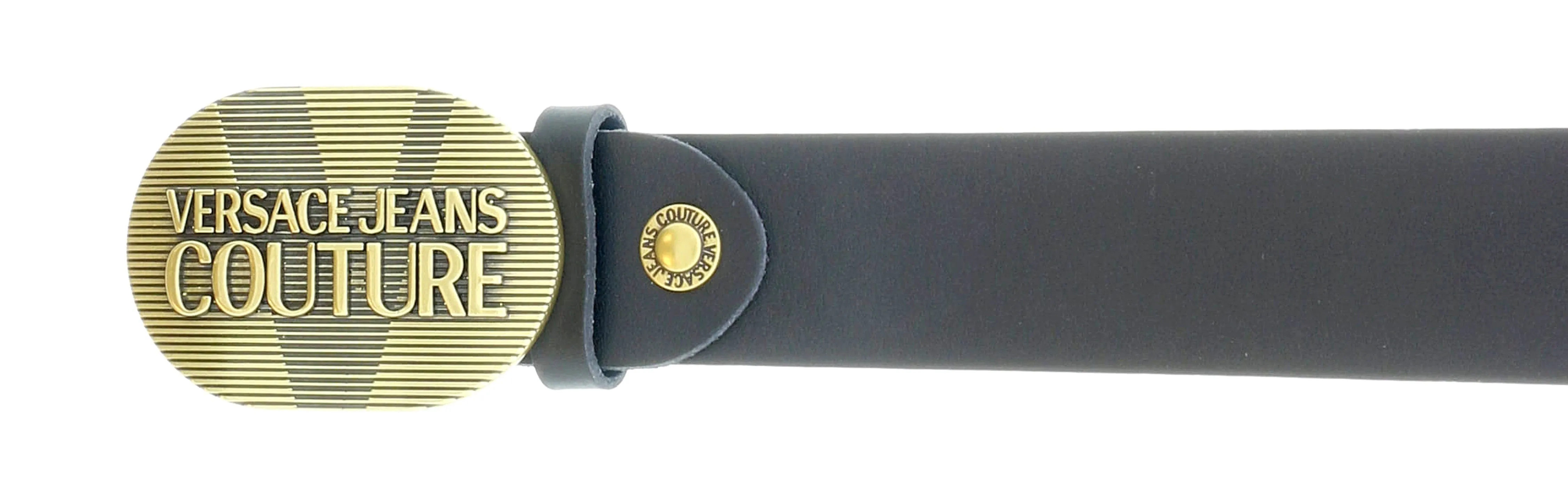 Versace Jeans Couture Gold Rodeo Buckle Leather Mens Belt -
