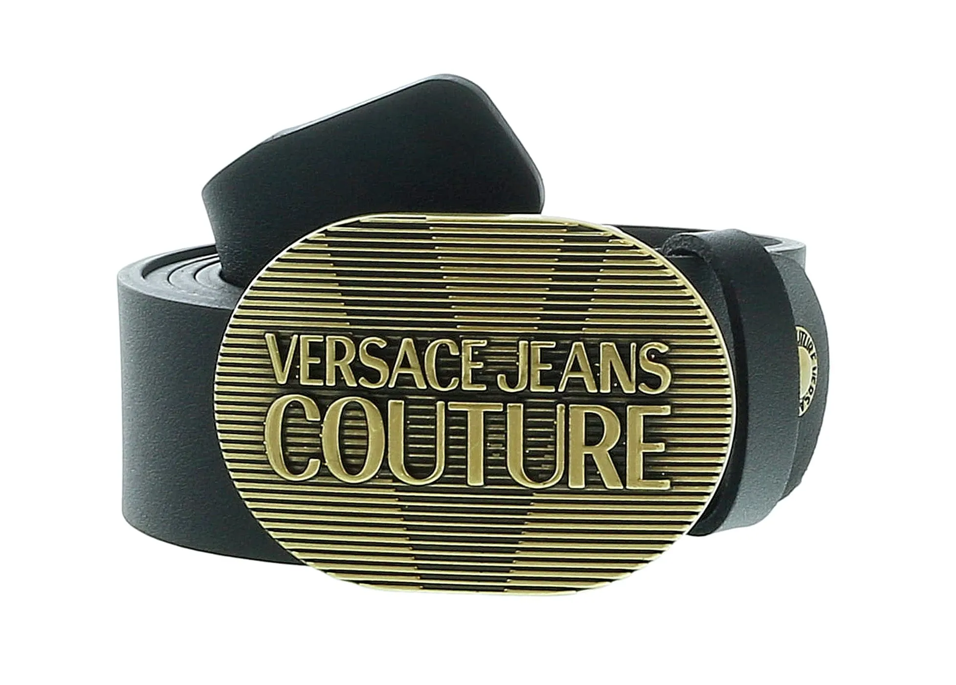 Versace Jeans Couture Gold Rodeo Buckle Leather Mens Belt -