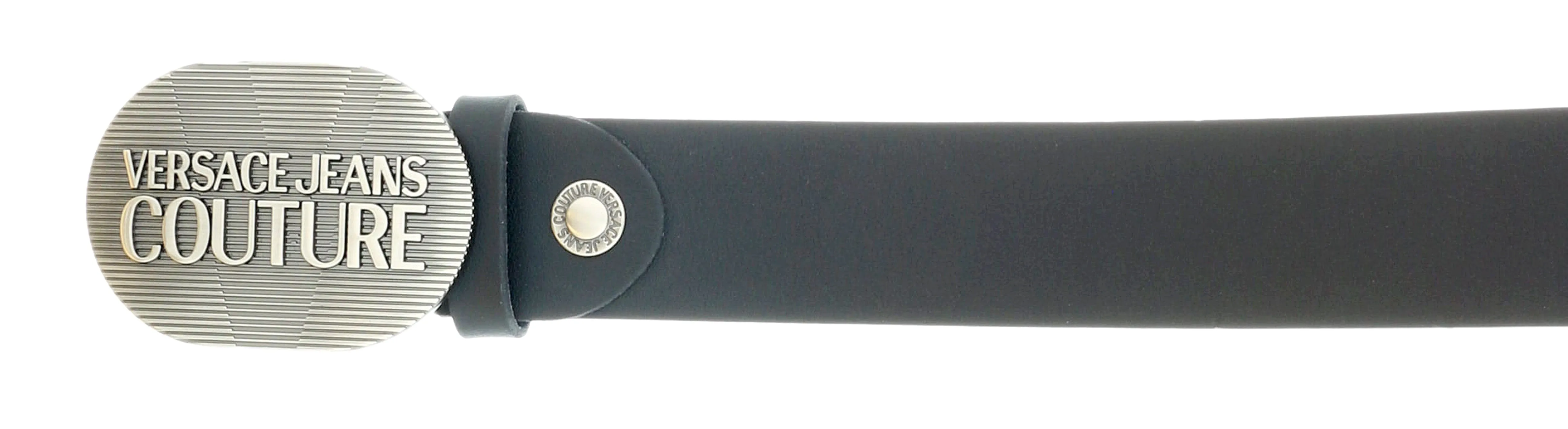 Versace Jeans Couture Silver Rodeo Buckle Leather Mens Belt -