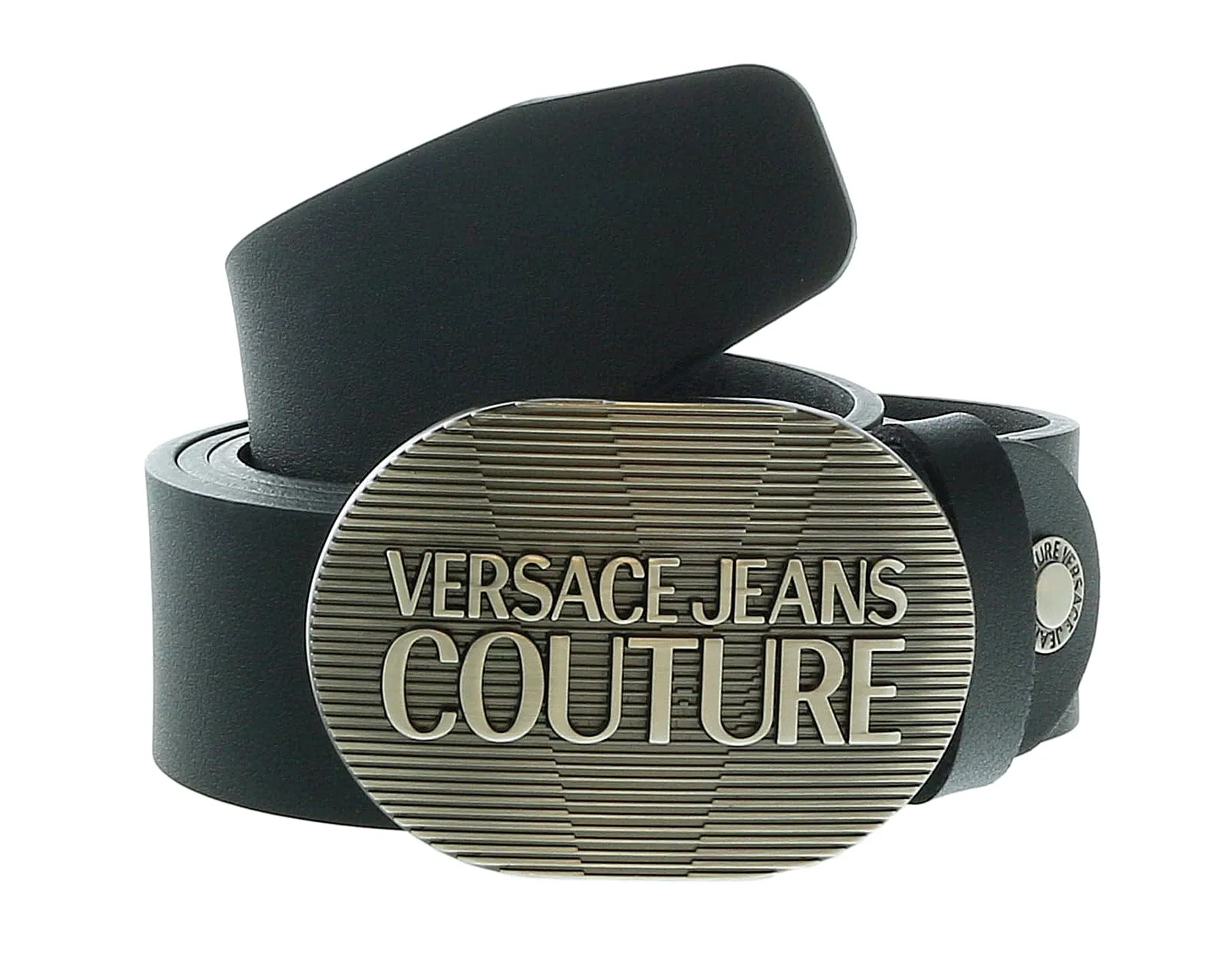 Versace Jeans Couture Silver Rodeo Buckle Leather Mens Belt -
