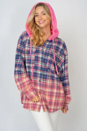 Washed Plaid Shacket