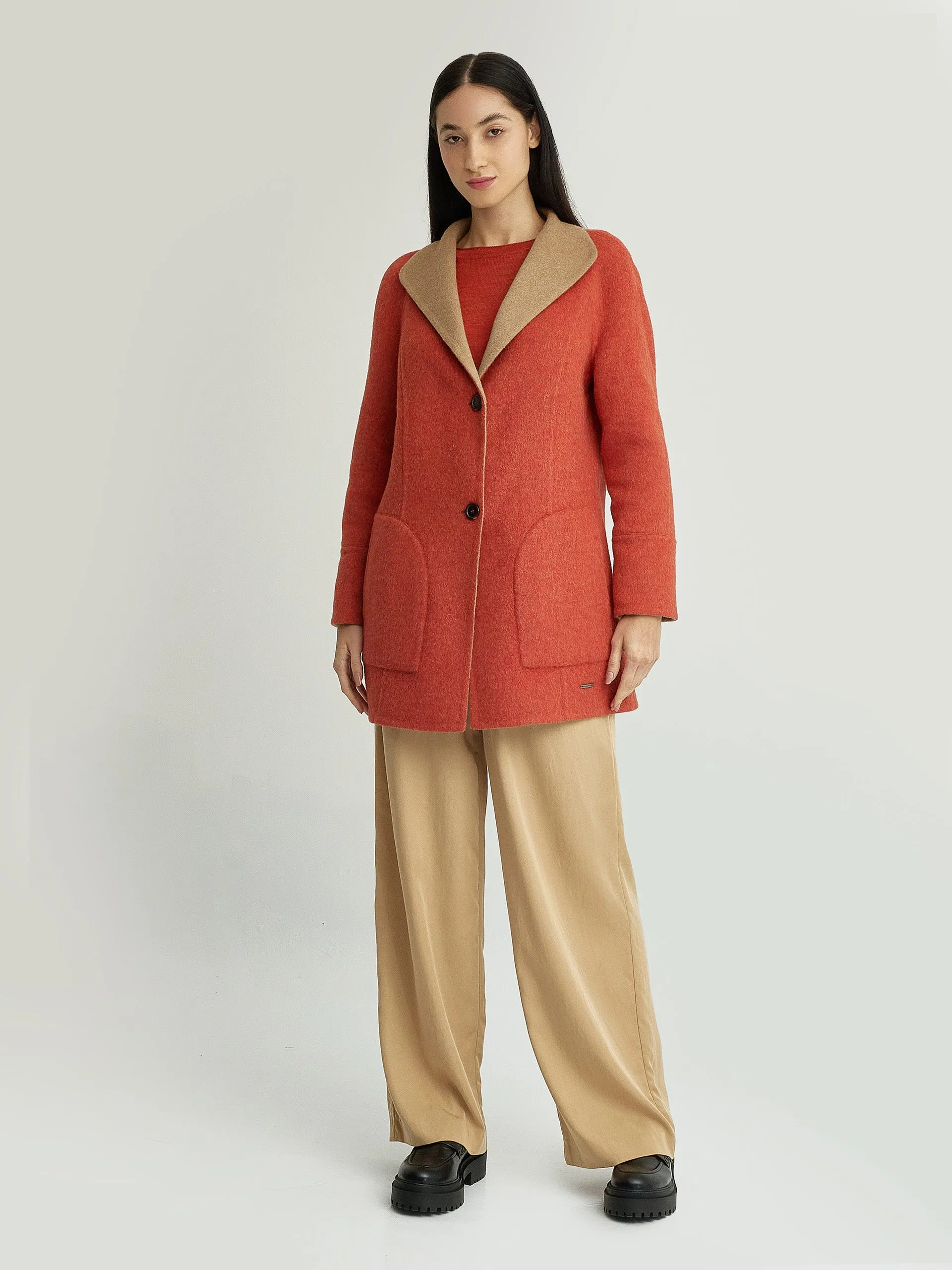 Yuriel Coat Baby Alpaca Color Orange