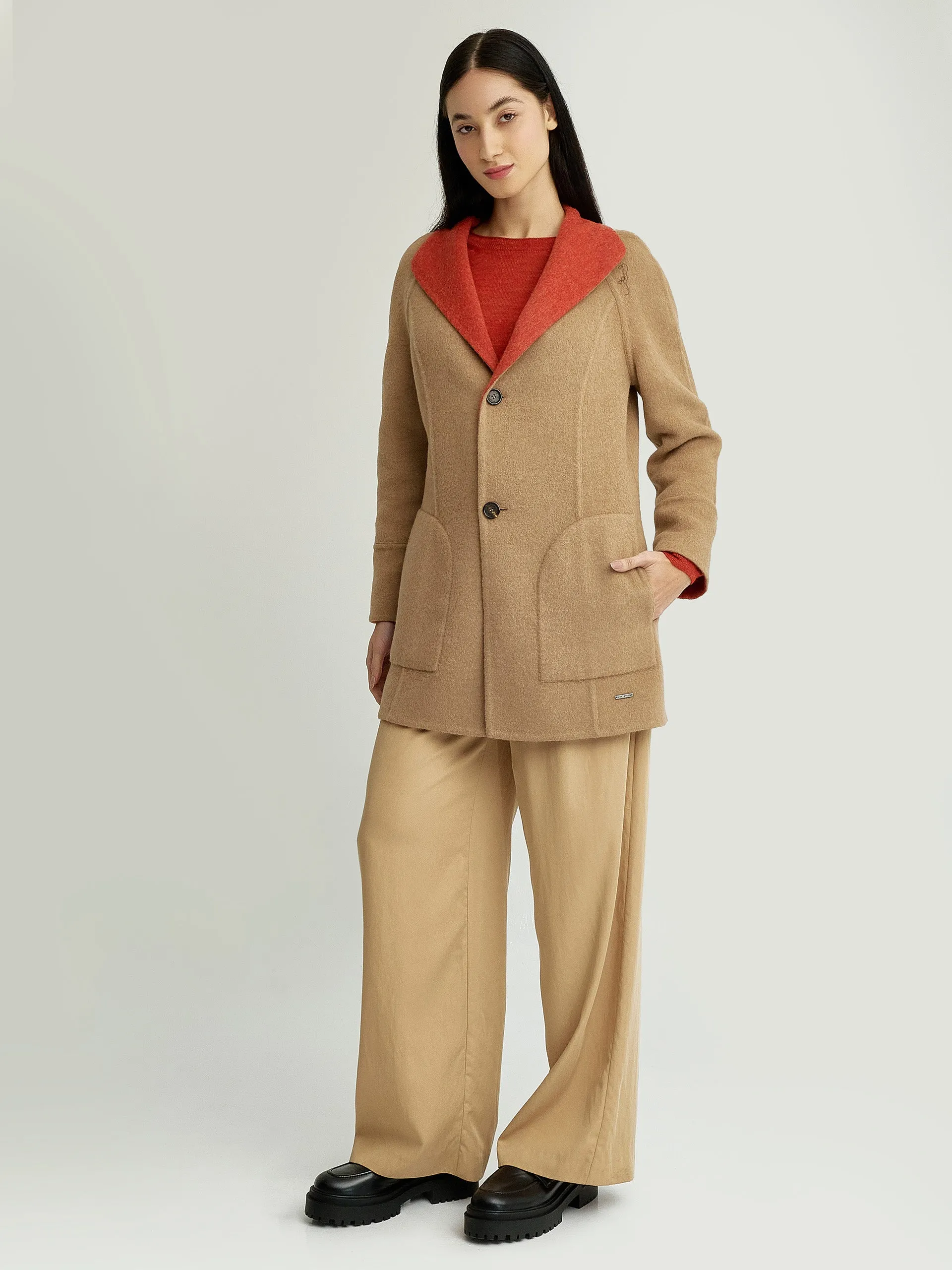 Yuriel Coat Baby Alpaca Color Orange