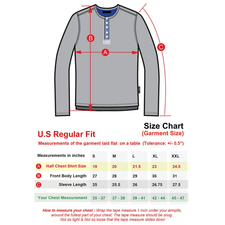 Zimego Mens Long Sleeve Crew Neck Oil Wash Vintage Button Henley T-Shirt